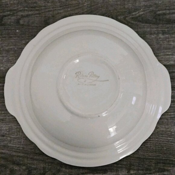 Rideau Pottery Serving Dish Lidded Casserole Handles White Floral VTG Canada - Picture 13 of 15